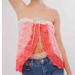 FREE PEOPLE day glow tube top white pink size XS NMWT